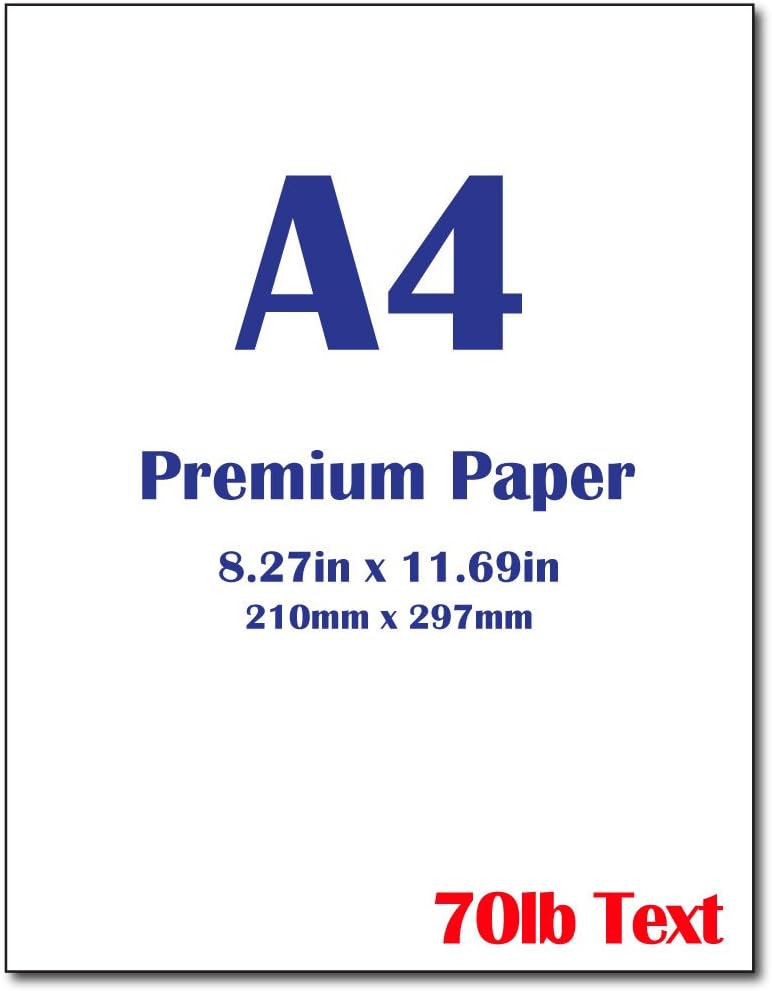 Premium A4 (8.3"x 11.7") Printer Paper - 28lb Bond / 70lb Text (105 gsm) Bright White Paper (100 Sheets)