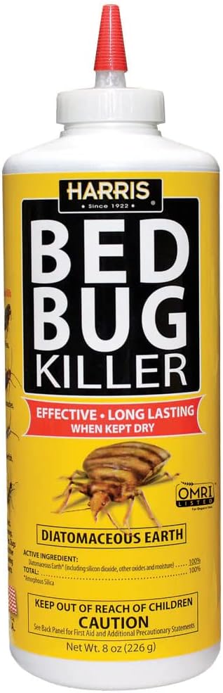 Harris Bed Bug Killer, Diatomaceous Earth Powder 1/2 LB, Fast Kill with Extended Residual Protection (2/Pack)