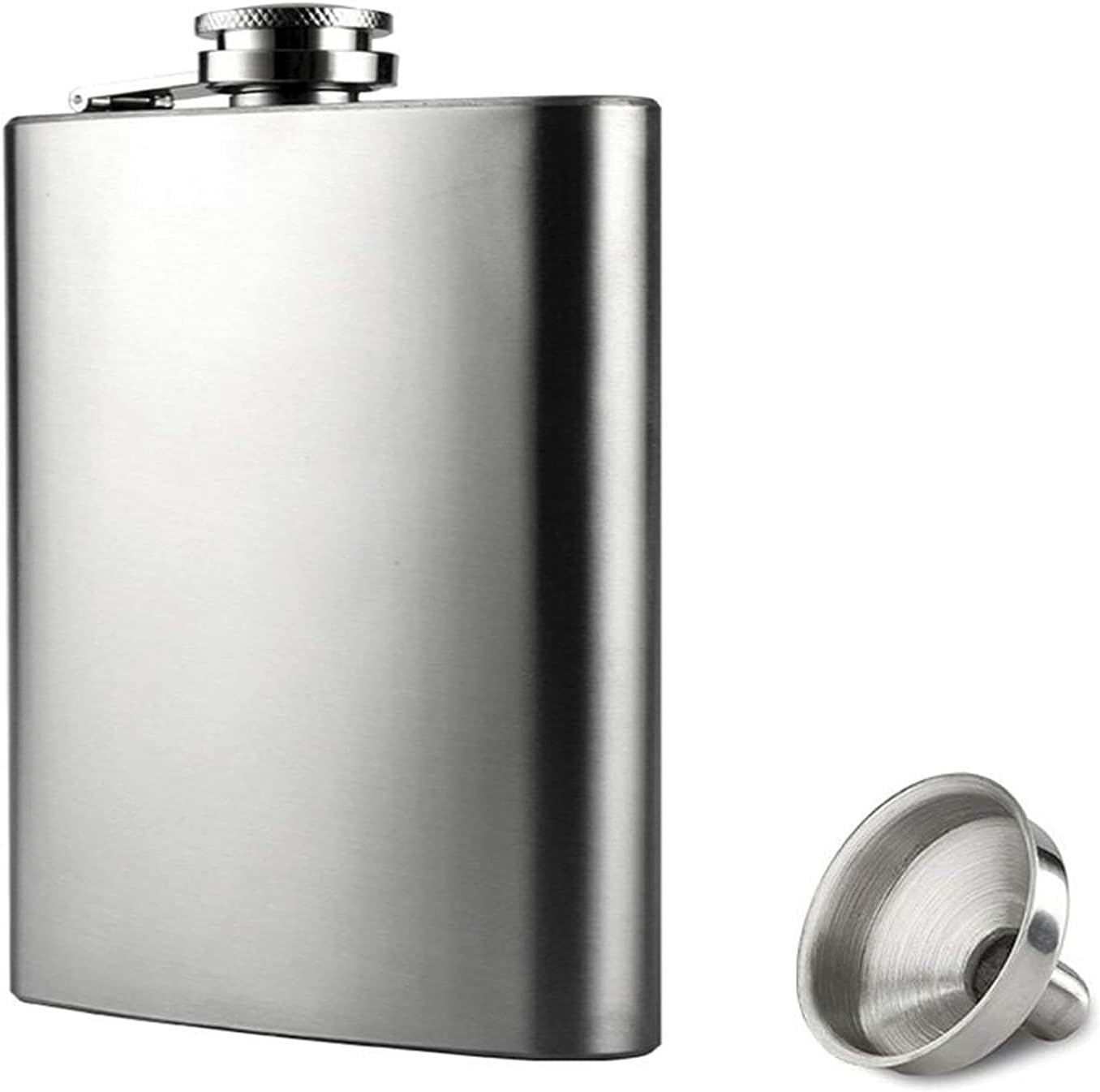 Hip Flask with Funnel, 4 oz Stainless Steel Whiskey Flask 100% Leak Proof, Portable Pocket Hip Flask for Liquor for Men