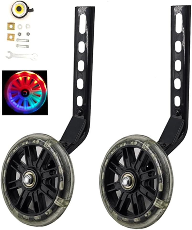 a Pair of Children's Bicycle Riding Flash Silent Training Wheels, Suitable for 12-20 inch Single Speed Bicycles