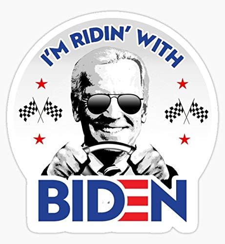 I'm Ridin' with Biden - Sticker Graphic - Auto, Wall, Laptop, Cell, Truck Sticker for Windows, Cars, Trucks
