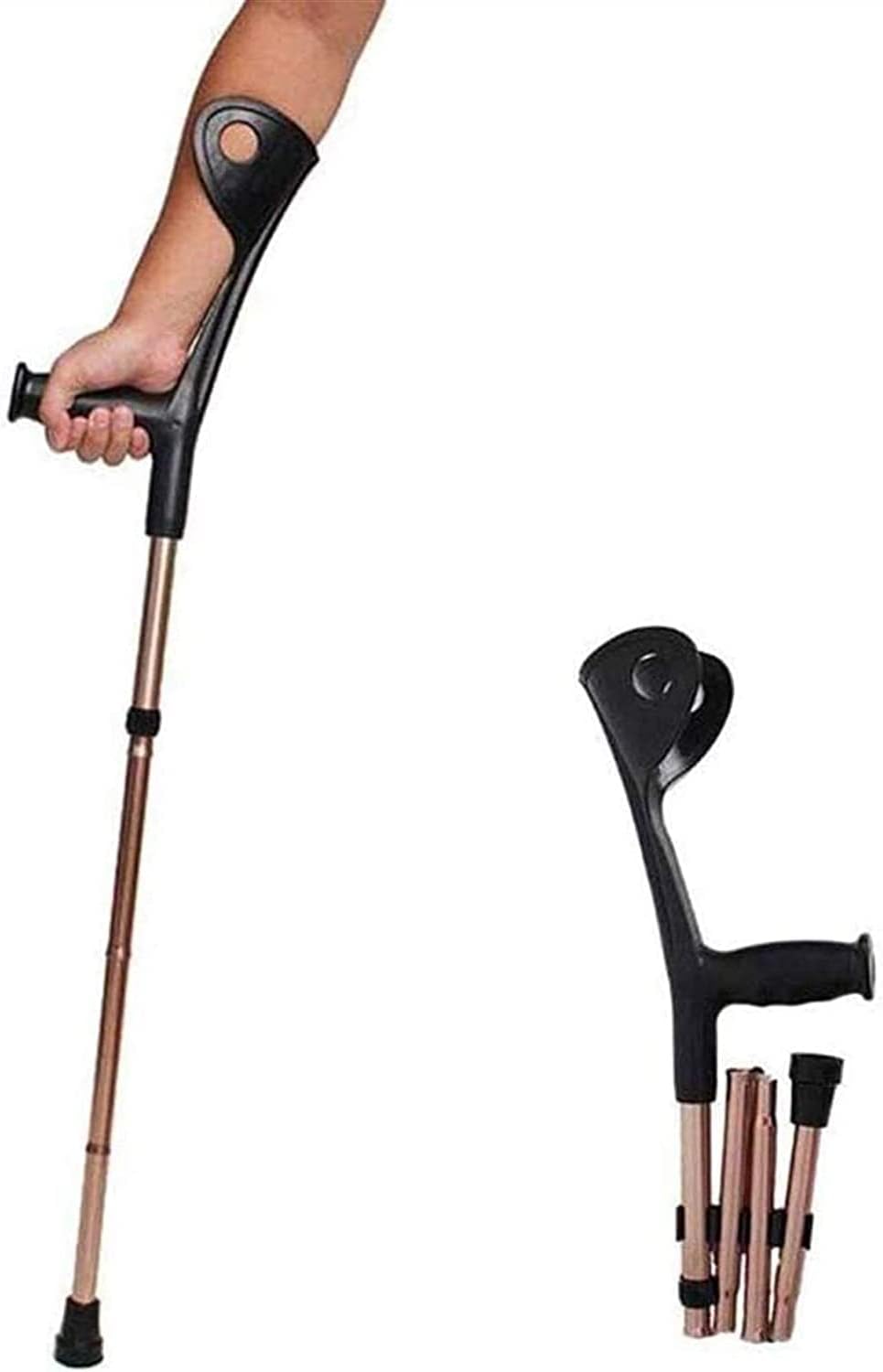 Upxiang Folding elbow arm adult crutch, height adjustable medical arms cuff momentum, portable lightweight aluminum alloy, intercultural handle based on ergonomics