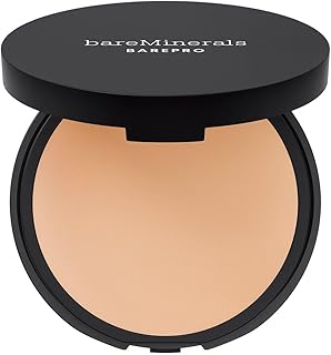 bareMinerals Barepro 16HR Skin-Perfecting Powder Foundation, Matte Pressed Powder Foundation Full Coverage with Plant-Based Squalene, Oil Control, Vegan