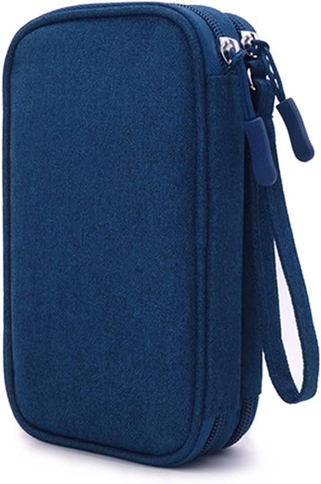 Diabetic Supplies Travel Case Organizer for Test Strips, Lancets, Needles, Lancing Device, Glucose Meter, Alcohol Wipes, Insulin Pens, Syringes, Diabetes Testing Kit Storage Bag (Blue)
