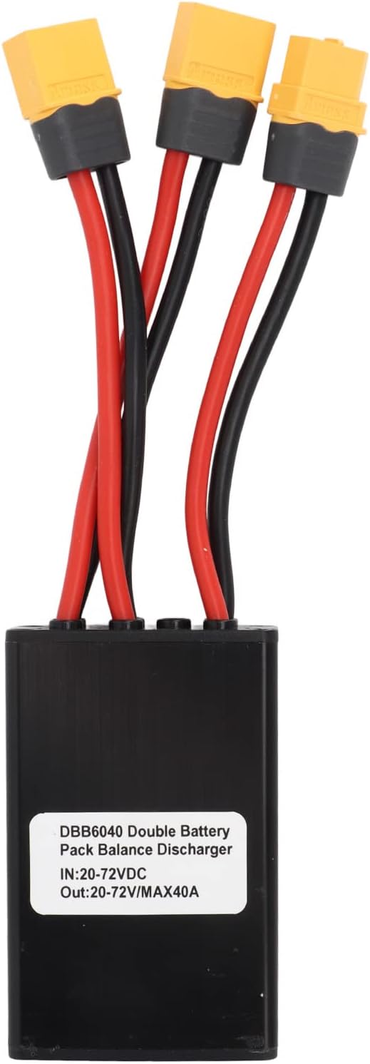 Focket Double Battery Discharge Converter for E Bike, 20V-72V DC Dual Battery Pack Switch Balancer for Increase The Capacity by Connecting Two Batteries in Parallel Equalization Module (40A)