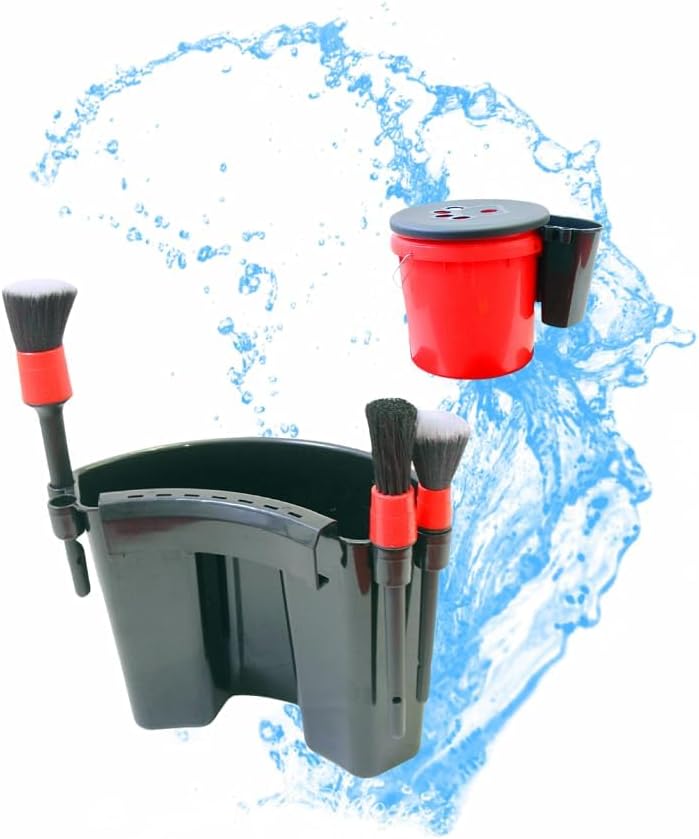 Washing Bucket Insert,Auto Detailing Bucket Organizer,Car Wash Filter Removes Dirt & Debris with Brush Hanger Tool,Multipurpose Valeting Pail Add On with Grit Filter,Clean Pail Expansion Part