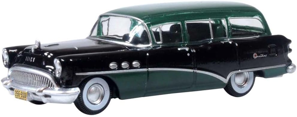 1954 Century Estate Wagon Baffin Green and Carlsbad Black 1/87 (HO) Scale Diecast Model Car by Oxford Diecast 87BCE54002