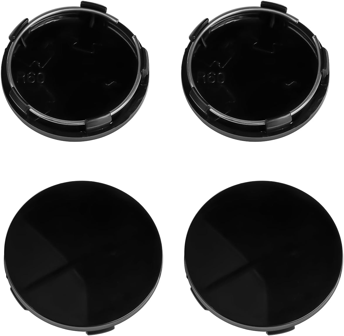 GroveEss 4PCS Car Hub Centre Caps,60mm Wheel Hubcaps,Durable Car Wheel Center Hub Cover Replacements for Auto Universal Wheel Hub Caps(Black)