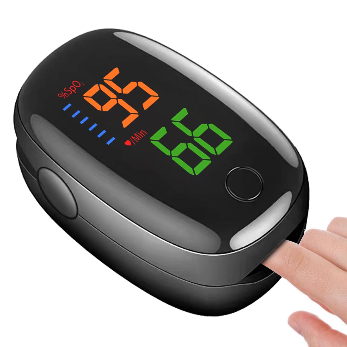 Non Invasive for Oxygen Meter-Glucose monitor no pricking glucose meters, Blood Sugar Monitors for Home or Outdoor Use 2025 Upgraded with Batteries (Black)