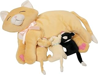 Manhattan Toy Nursing Nina Nurturing Cat Stuffed Animal with Plush Kittens 10 inch