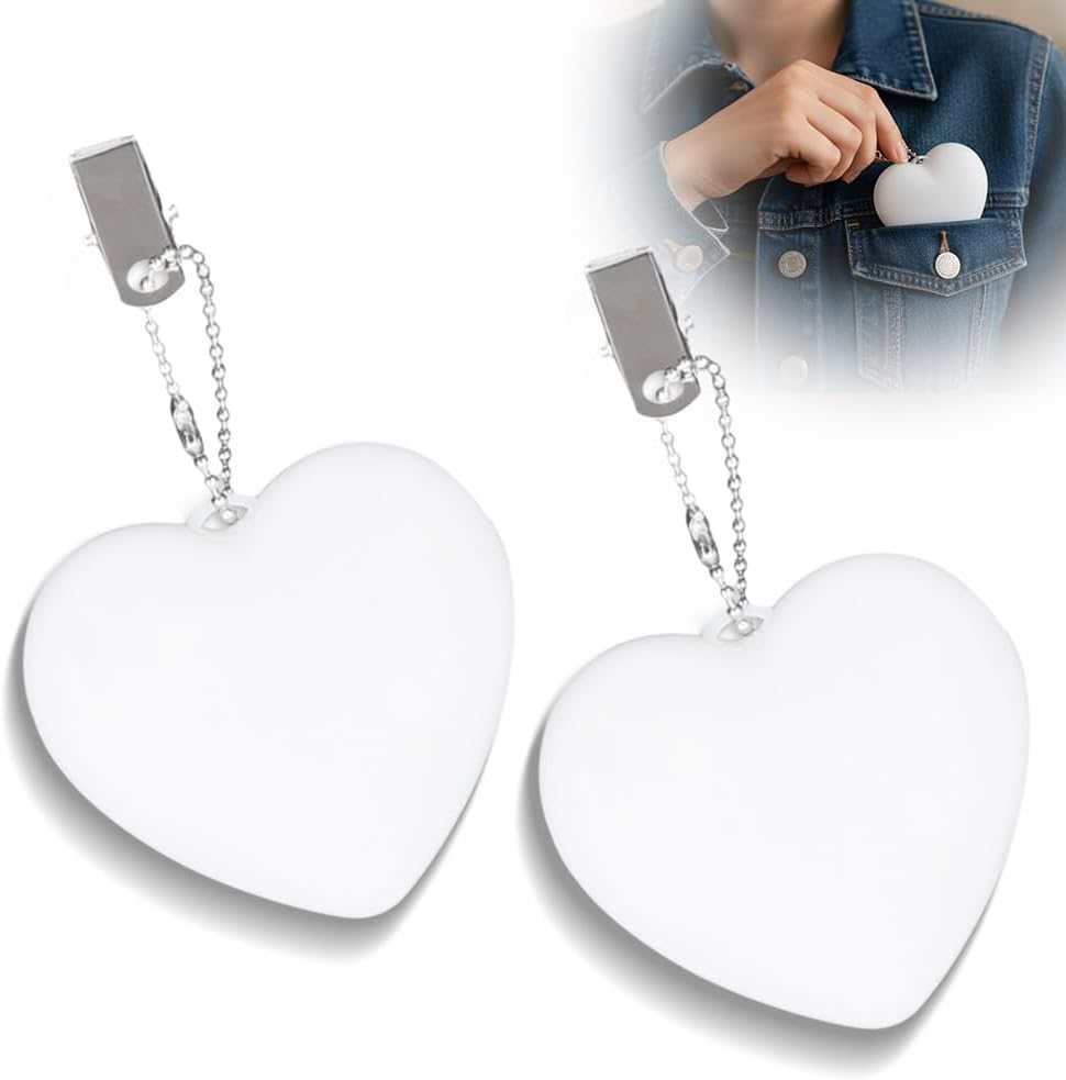 2 Pack Mini Heart Night Light for Christmas Gifts, Light Up Heart Lamp Gifts for Teen Girls Boys, 2025 New Stocking Stuffers for Holiday, Led Night Light for Outdoor