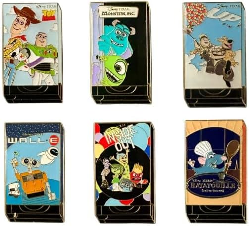 Loungefly - Disney Pixar - VHS Tapes - Mystery Enamel Pin - 1 Of 6 to Collect - Styles Vary - Wall-E - Blind Box Enamel Pins - Cute Collectable Novelty Brooch - for Backpacks & Bags - Gift Idea