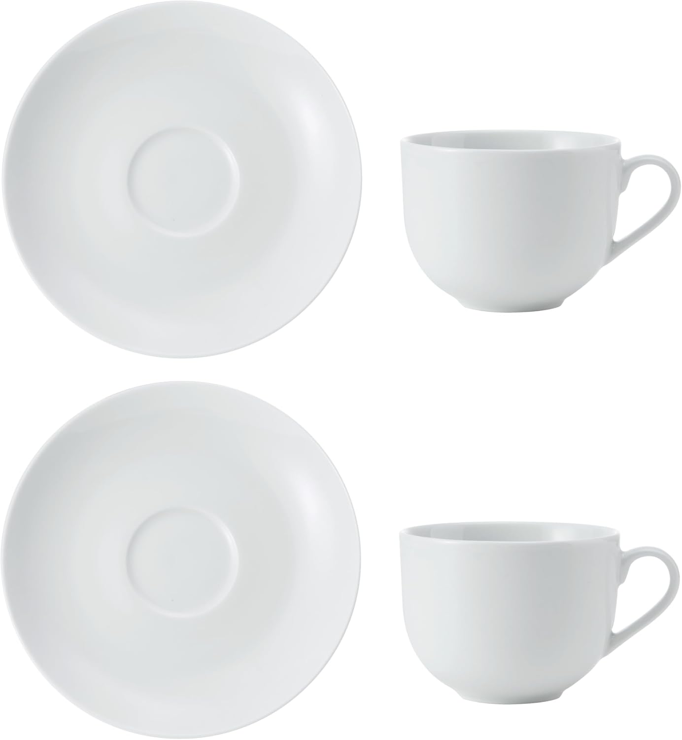 Mikasa MKCHTCUPPK2 Chalk Porcelain Teacup and Saucer Set, Set of 2, 220ml, White