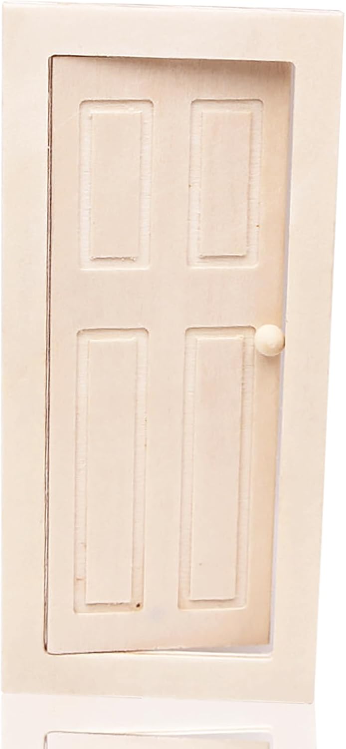 Satiskid 1:12 Dollhouse Door, Miniature Wood Door for Dolls Furniture Accessories, Mini Wooden Door (Wood)
