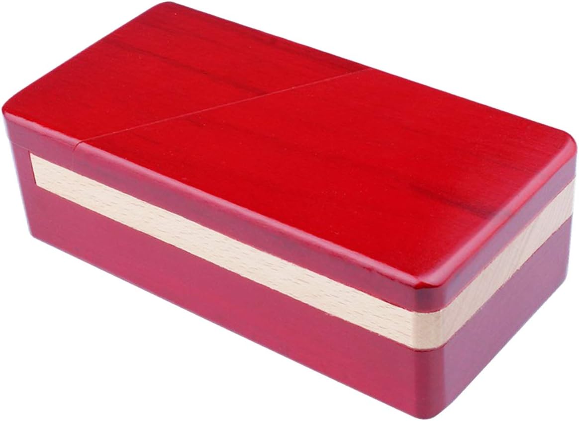 DC-BEAUTIFUL Impossible Puzzle Master Secret Opening Wooden Red Magic Box With Secret Drawer - Mysterious Gift Puzzle