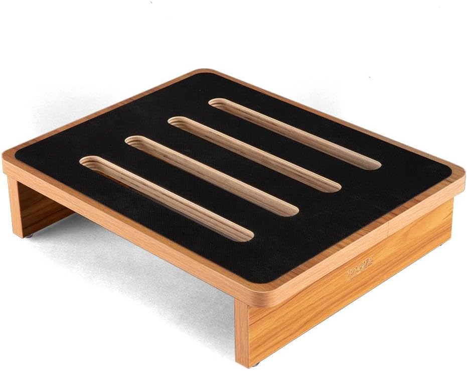 Wooden Step Stool, No Assembly Needed, 3.5" High One-Step Platform for Adults & Seniors, 400 lbs Capacity, Non-Slip Top, Silent Pads, Rounded Corners, 15.7" x 12.6", for Bathroom or Bedside