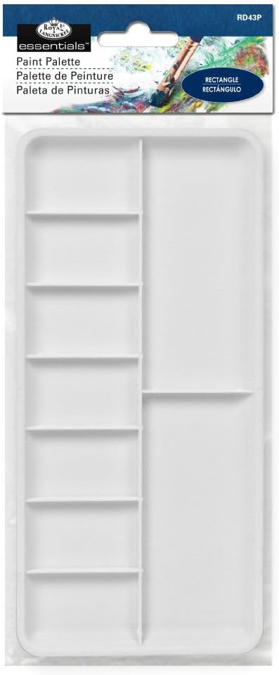 Royal & Langnickel Essentials 9 Well Rectangular Paint Palette. R2000156, White