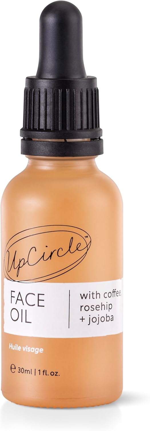 UpCircle Organic Face Oil With Coffee, Rosehip + Jojoba 30ml - Natural Hydrating Facial Oil - Vitamin C, Rosehip Oil Fades Dark Spots + Sea Buckthorn Keeps Skin Supple - Vegan + Cruelty-Free