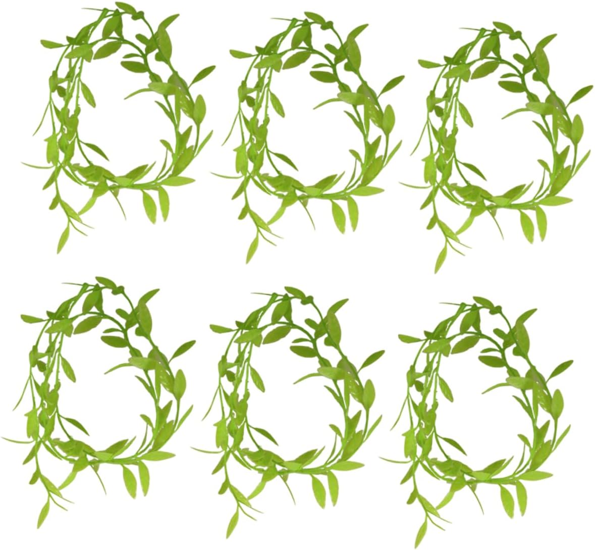 BESTYASH 6pcs Miniature Leaf Garland Faux Greenery Vine for Dollhouse Decoration Artificial Plant Garland for Micro Landscape Crafting and Garden Scenes