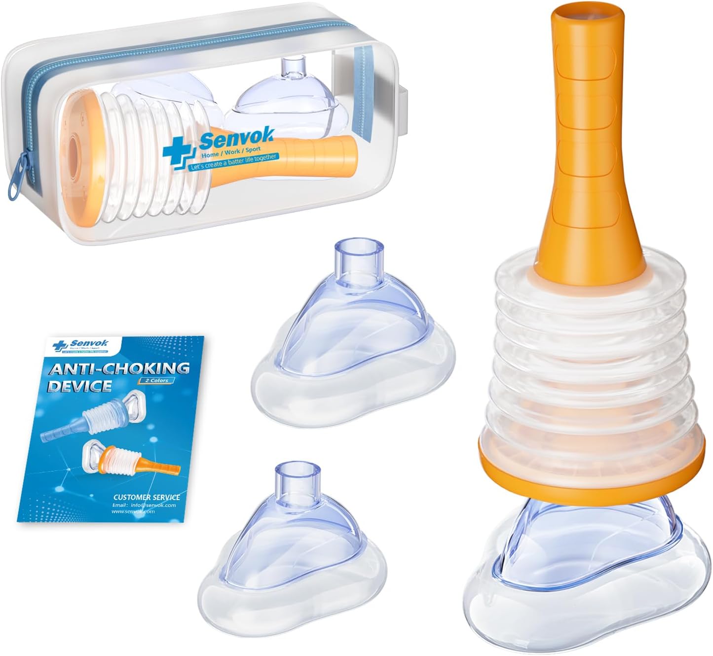 Senvok Anti Choking Device, FSA HSA Eligible, Choking Rescue Device for Kids and Adults, Portable Airway Suction Device, Heimlich Device for Home & Travel First Aid Kit