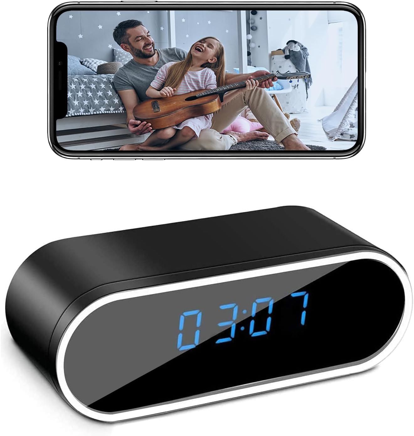 ehomful Hidden Camera Clock HD 1080P WiFi Wireless Video Cameras Spy Camera Night Vision Surveillance Security Nanny Cams for Home/Pet