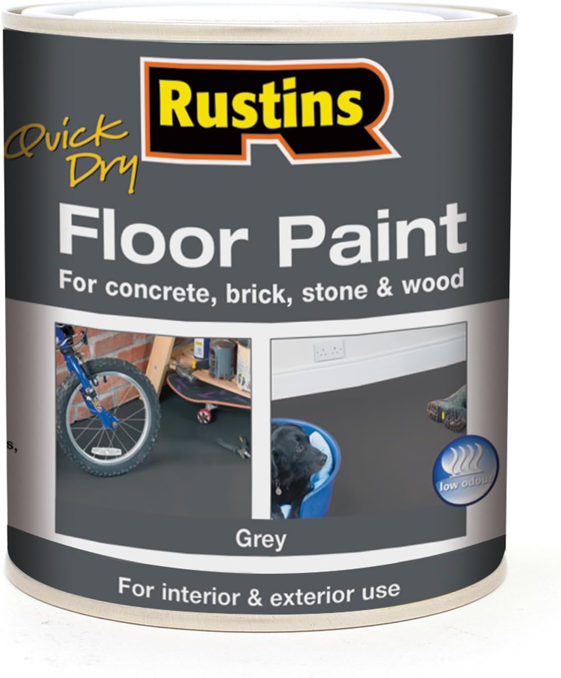 RUSTINS Quick Dry Floor Paint Grey 1ltr