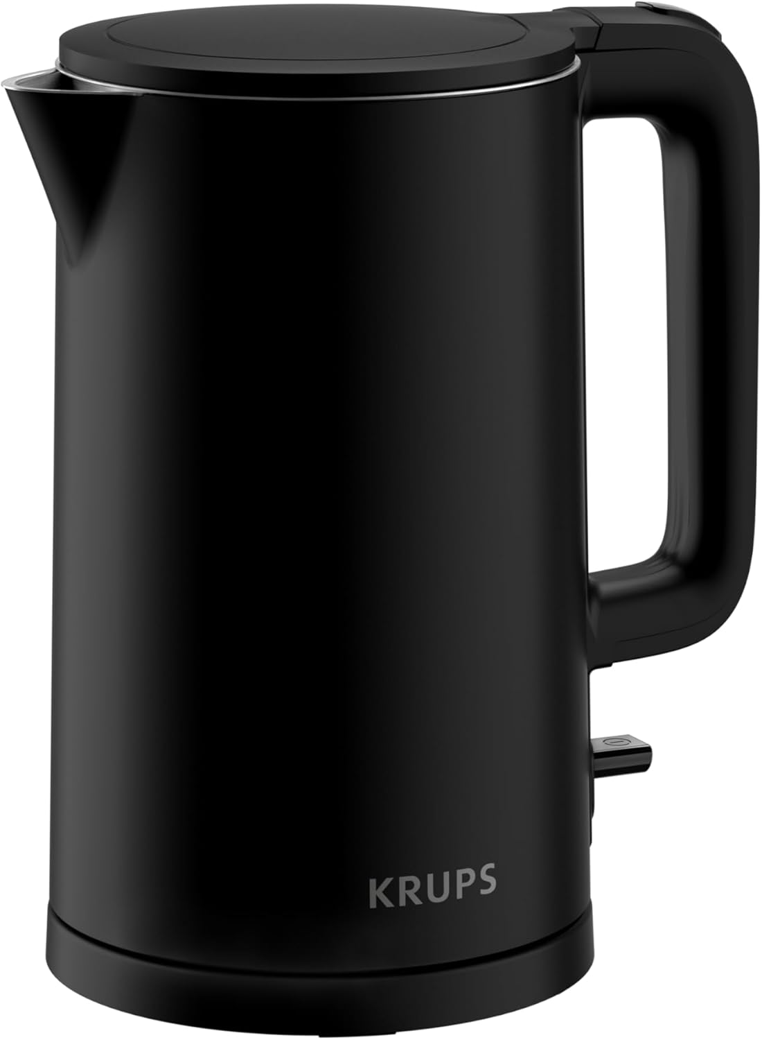KRUPS 1.5L Electric Kettle, Cool Touch Stainless Steel Interior, Fast Boiling, one cup in 80 seconds, Double Wall, Fast Boiling, Auto Off, Keep Warm, Cordless, Black