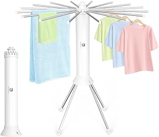 Quadruped Clothes Drying Rack with Wheels,Heavy Duty Drying Rack Clothing,Laundry Drying Rack Clothing,Space Saving,16 Expandable Drying Rods,Collapsible and Hidden for Home,Laundry Room