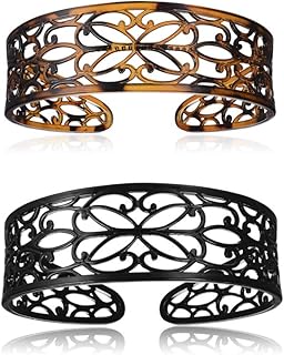 minihope headbands for women, fashion headbands for girls,Black brown, 2-Count.