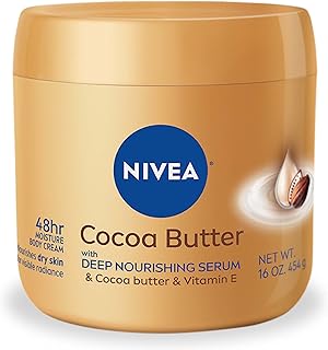 NIVEA Cocoa Butter Body Cream with Deep Nourishing Serum, Cocoa Butter Cream for Dry Skin, 16 Ounce Jar