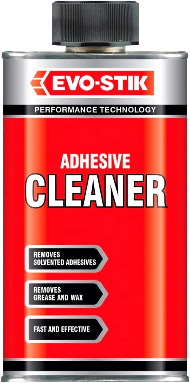 EVO-STIK Adhesive Cleaner, Fast and Effective, Removes Solvented Adhesives, Grease and Wax, Ideal for Rubber, Metal Surfaces, 250ml
