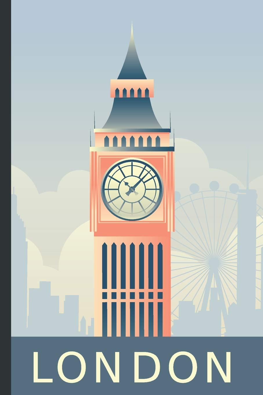 London: Travel Journal, Notebook, Diary | Vintage Postcard Style | 110 Ruled Pages