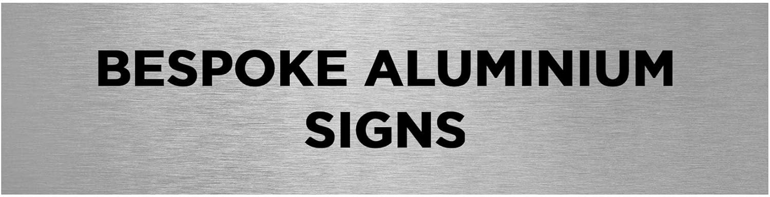 Slimline Aluminium Custom Office Door Sign by ViroDisplay® – Rigid Brushed Silver 0.5mm Aluminium – 200 x 50mm - Customisable Office Sign – Durable Printed Surface – Self-Adhesive Fixing
