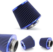 Cone Air Filter 3 Inch Inlet, Clamp-on 76mm/3" Cold Air Intake Filter, Washable Universal Car air filter-Blue