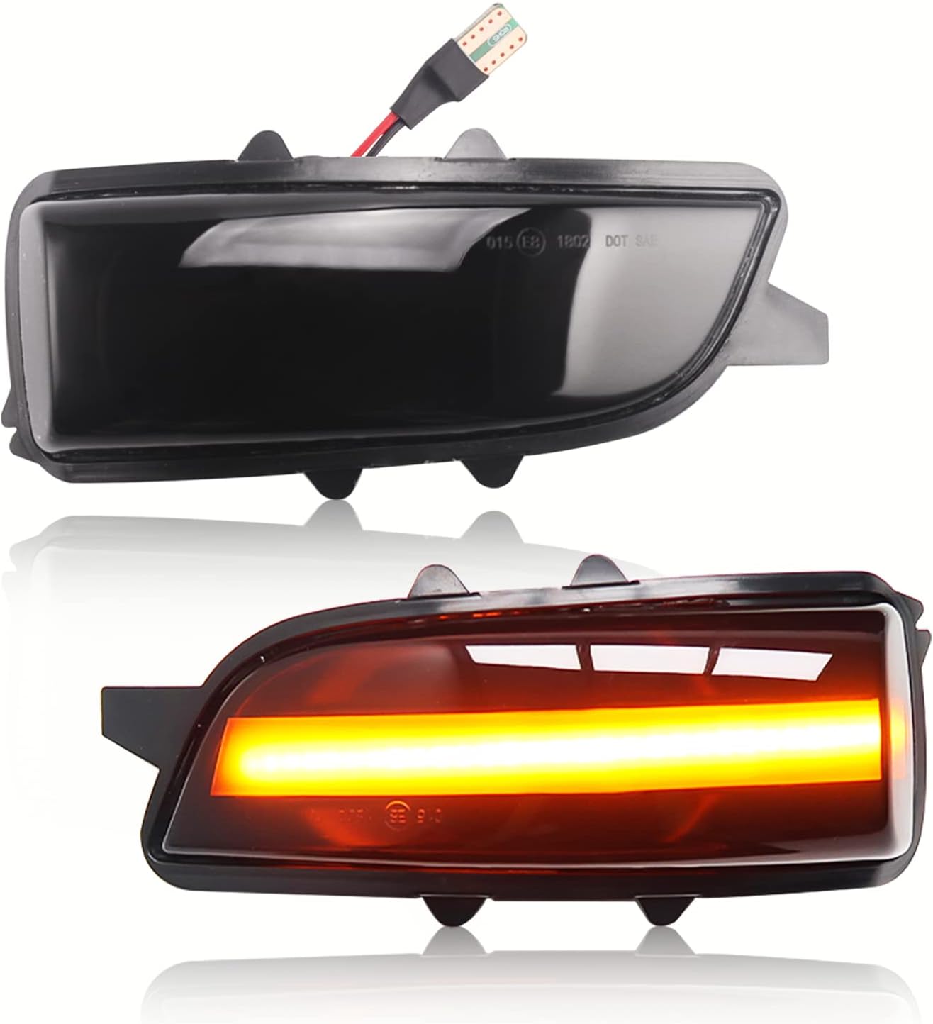 Asasytal Dynamic LED Indicators Turn Signal Lights Side Maker Mirror Sequential Lamp Compatible with Volvo C30 C70 S40 V40 V50 V70 S60 S80 31111090, 31111102, 2 Pieces
