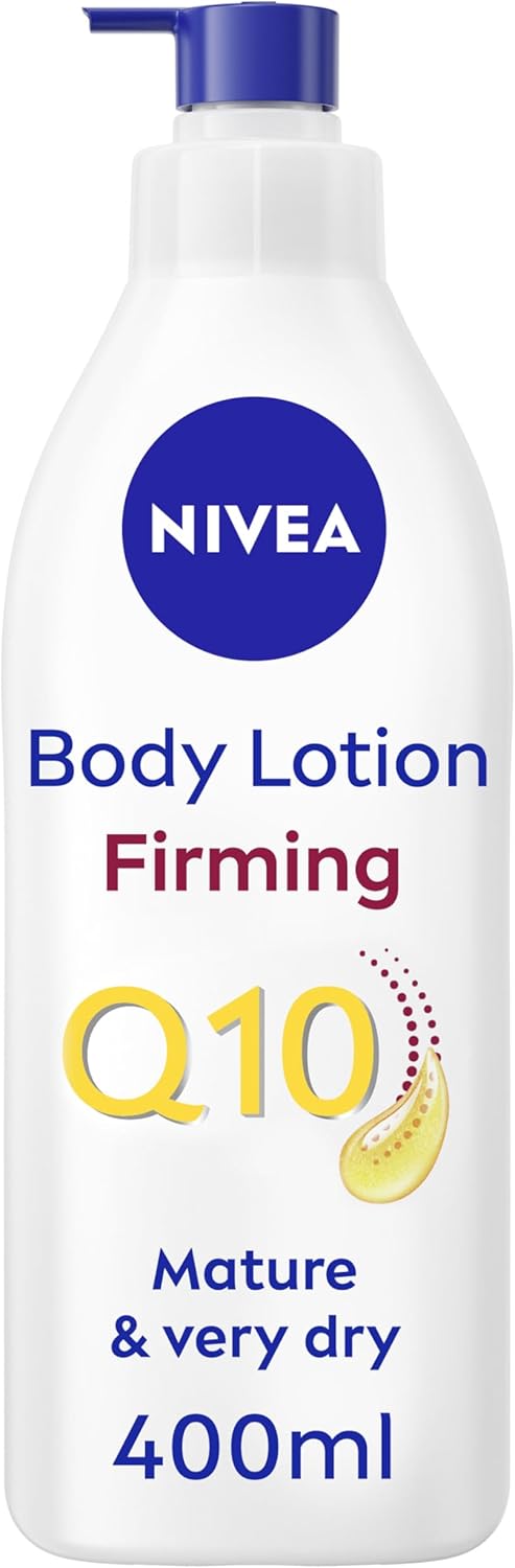 NIVEA Q10 60+ Mature Skin Body Lotion (400ml), Nourishing Firming Cream with Q10 and Argan Oil, NIVEA 72H Moisturising Cream for Ageing and Mature Skin