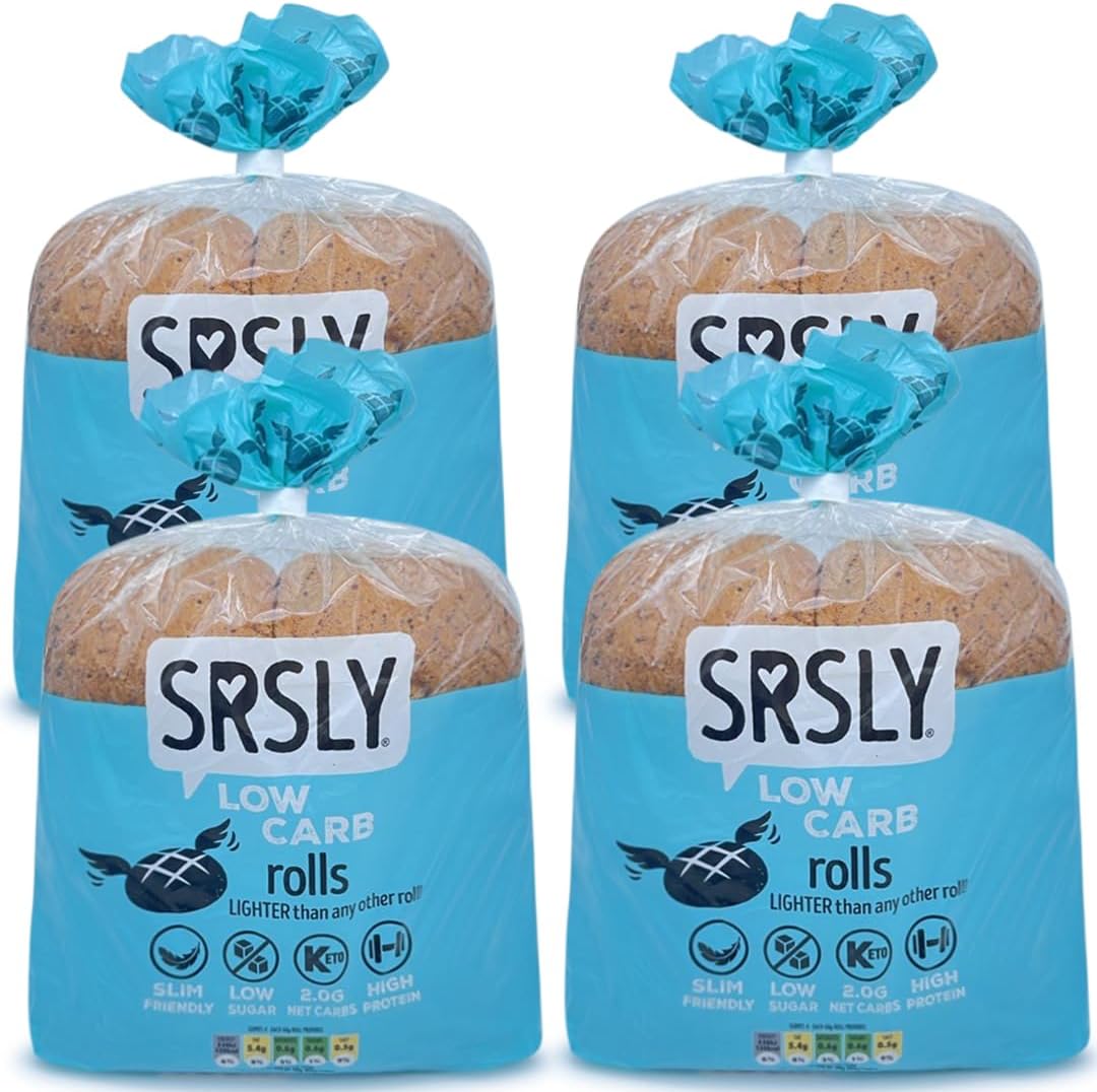SRSLY Low Carb Keto Bread Rolls x 16 | 2g Carbs, 130 Kcals, 13g Protein | Freshly Baked Light & Fluffy | Sugarwise Certified | High Protein | Low Calorie | Seriously Low Carb