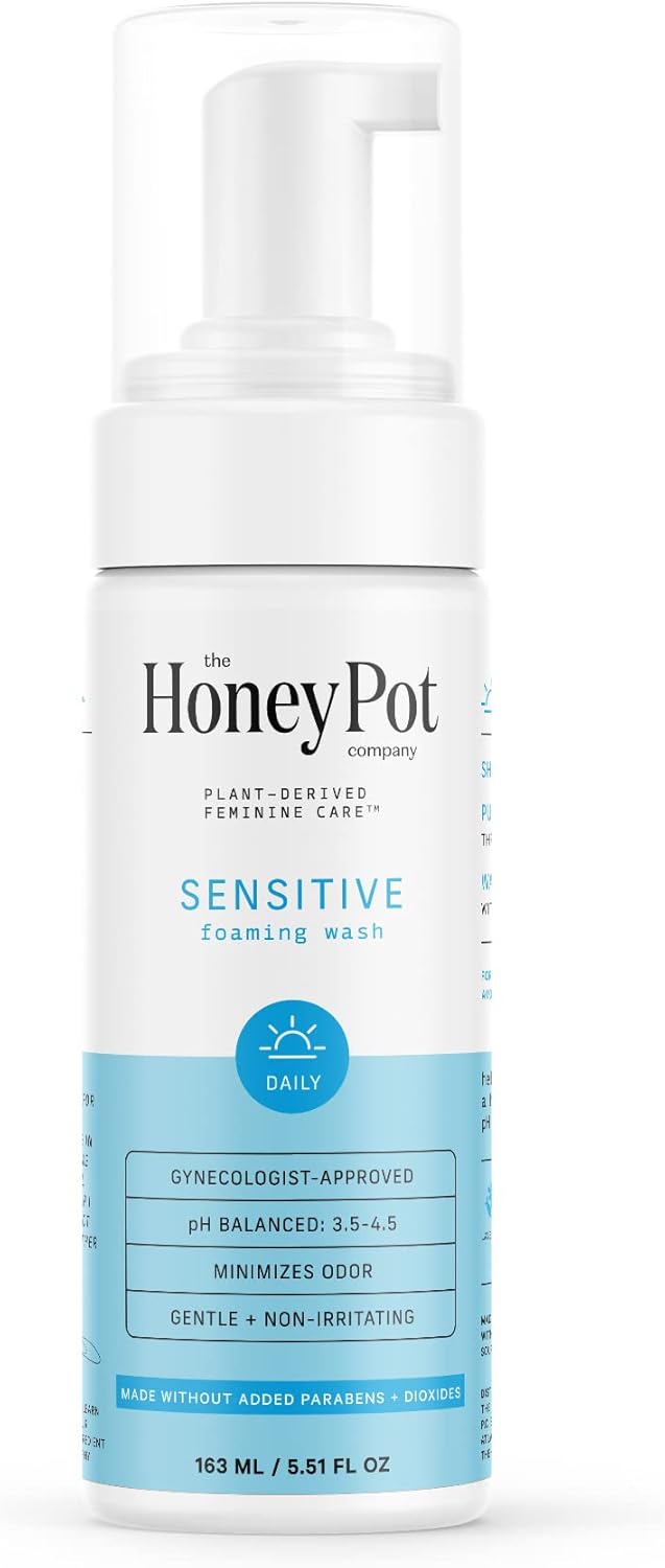 The Honey Pot Company - Sensitive Feminine Wash - Herbal Infused Natural Hygiene Wash for Sensitive Skin Types - PH Balanced Plant Based Wash Free from Parabens and Sulphates - 5.51 Fluid Oz.