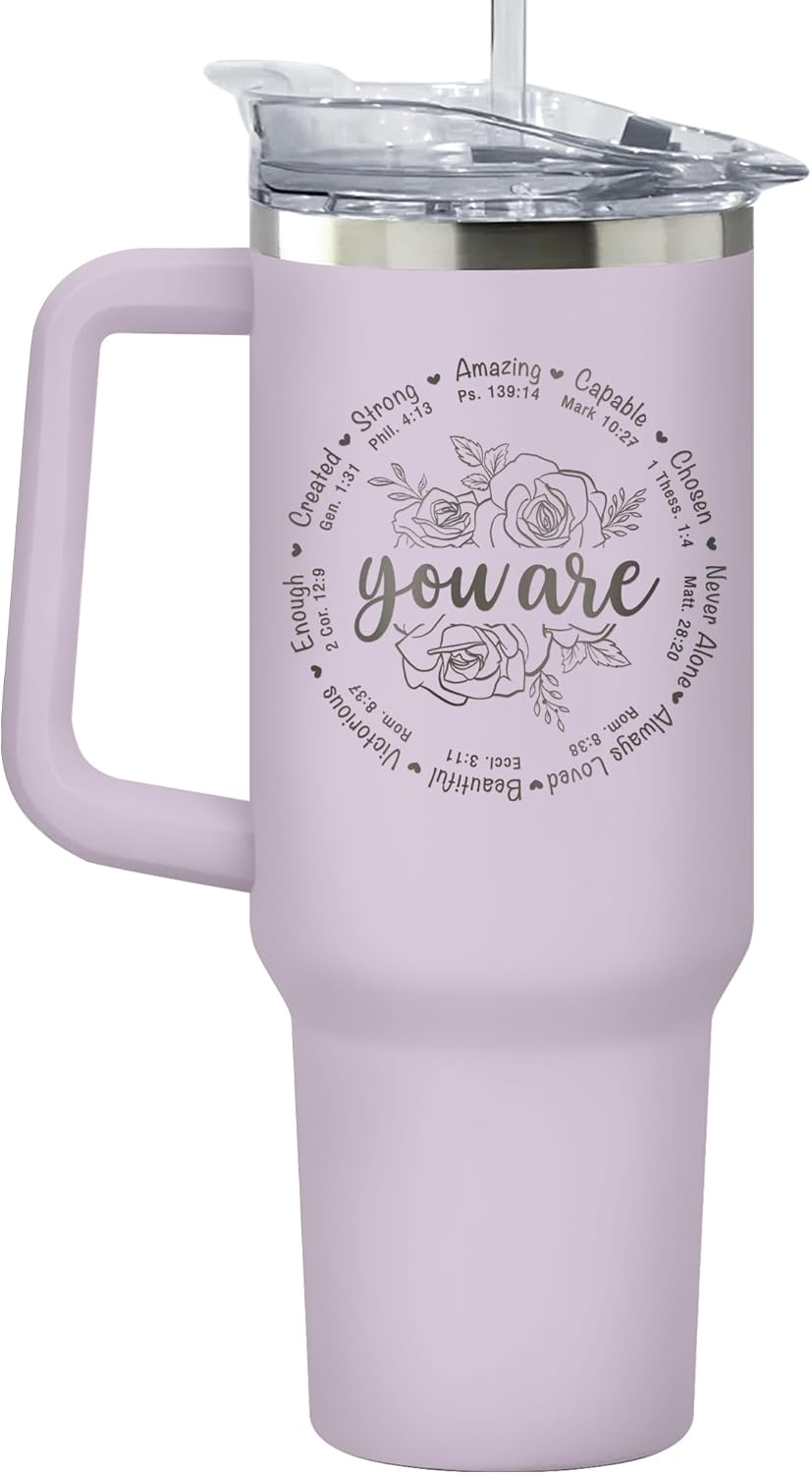Christian Gifts for Women - Birthday Mothers Day Gifts for Women, Mom, Grandma, Sister, Friend, Coworker - Religious, Inspirational, Motivational, Spiritual Gift - 40 Oz Purple Tumbler