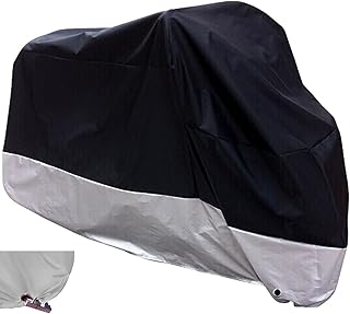 XYZCTEM All Season Black Waterproof Sun Motorcycle Cover,Fits up to 108" Motors (XX Large & Lockholes)