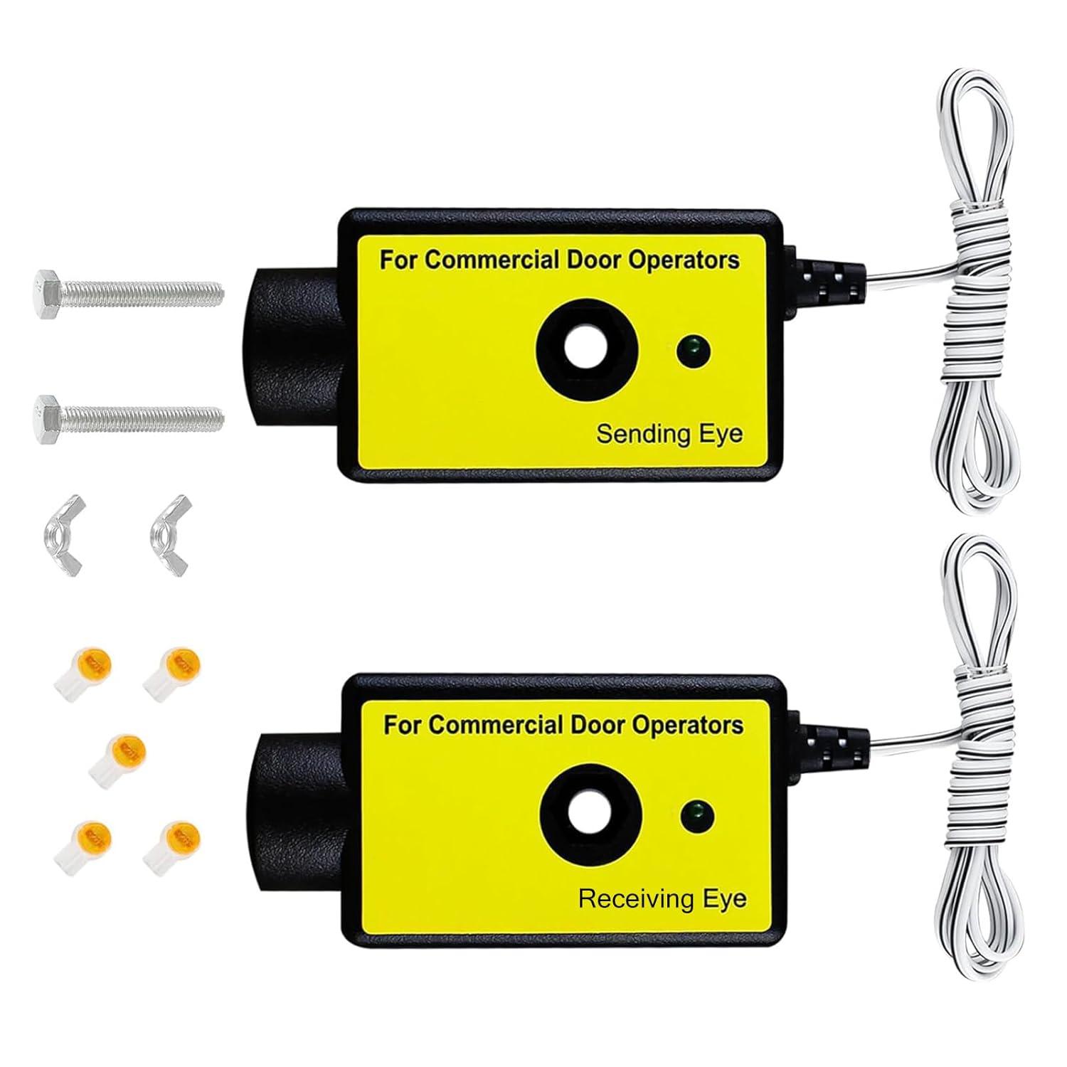 Garage Door Safety Sensors 41A4373A, Compatible with LiftMaster Chamberlain Openers 1993-Late 1990s, Green LED, Bolt Design