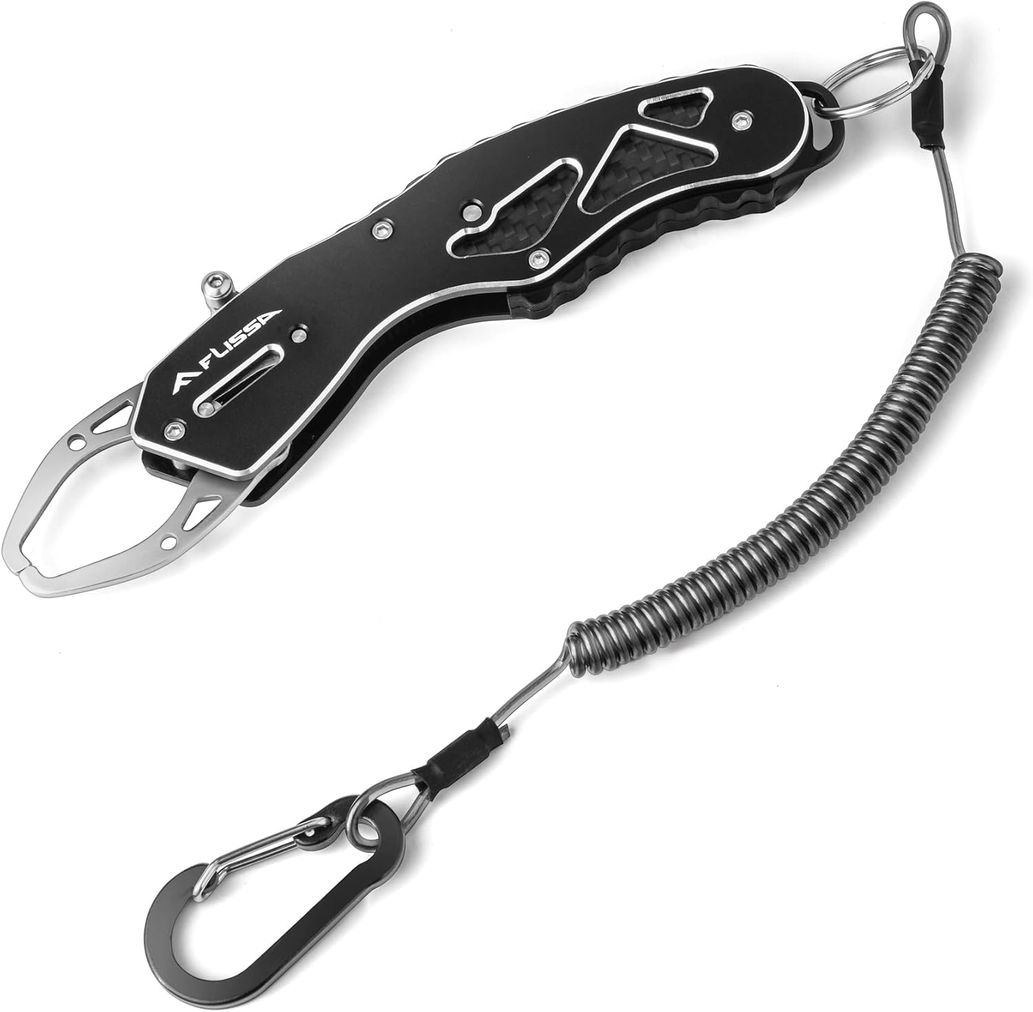 FLISSA 7" Fishing Gripper, Stainless Steel Fishing Lip Gripper with Aluminium Alloy Handle, Lightweight Fish Grabber, Durable Fish Holder for Caught Fish, Fishing