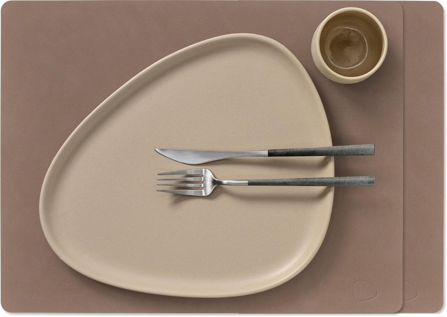 LIND DNA Nupo Placemats Leather Truffle 45 x 35 cm Set of 2