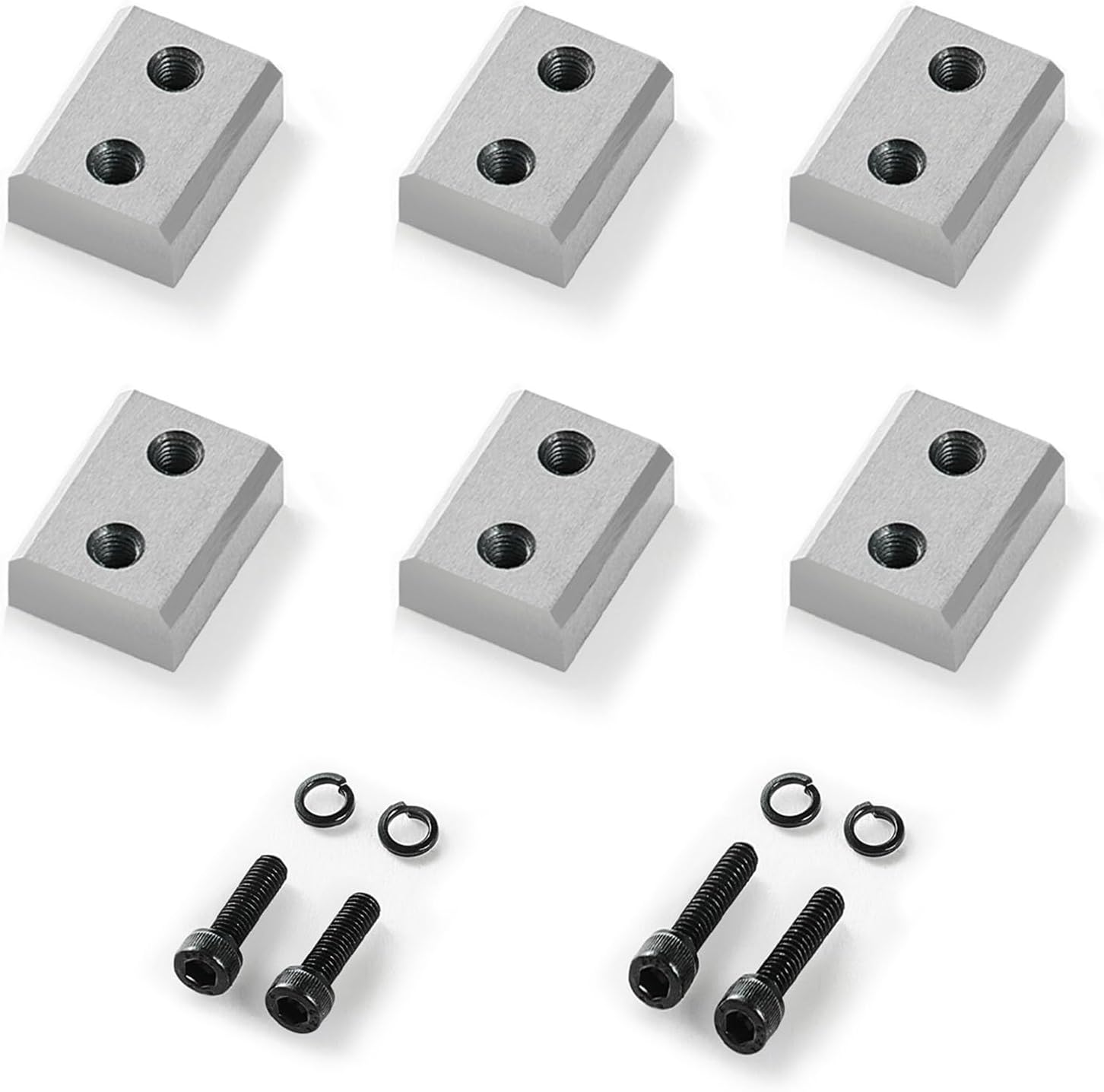 VEVOR Rebar Cutter Blades, 6 Pcs Replacement Jaw Blades for 7/8Inch 22mm #7 Electric Rebar Cutter, Double-sided, CR12MOV High-Hardness Steel, Fast Efficient with Screws and Spring Washer, Silver