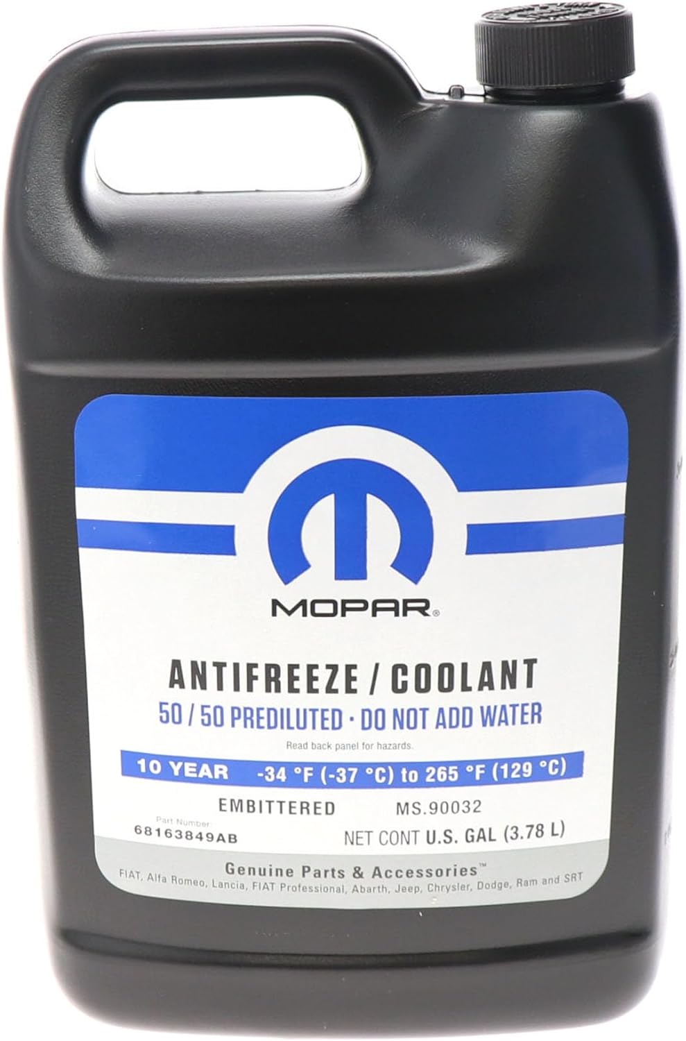 Mopar 10 Year/150,000 Mile Coolant 50/50 Premixed