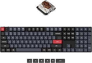 Keychron K5 Pro Hot-swappable Ultra-Slim Custom Mechanical Keyboard, RGB Full Size QMK/VIA Programmable Wireless Bluetooth/USB Wired Keyboard for Mac Windows Linux - Low Profile Gateron Brown Switch