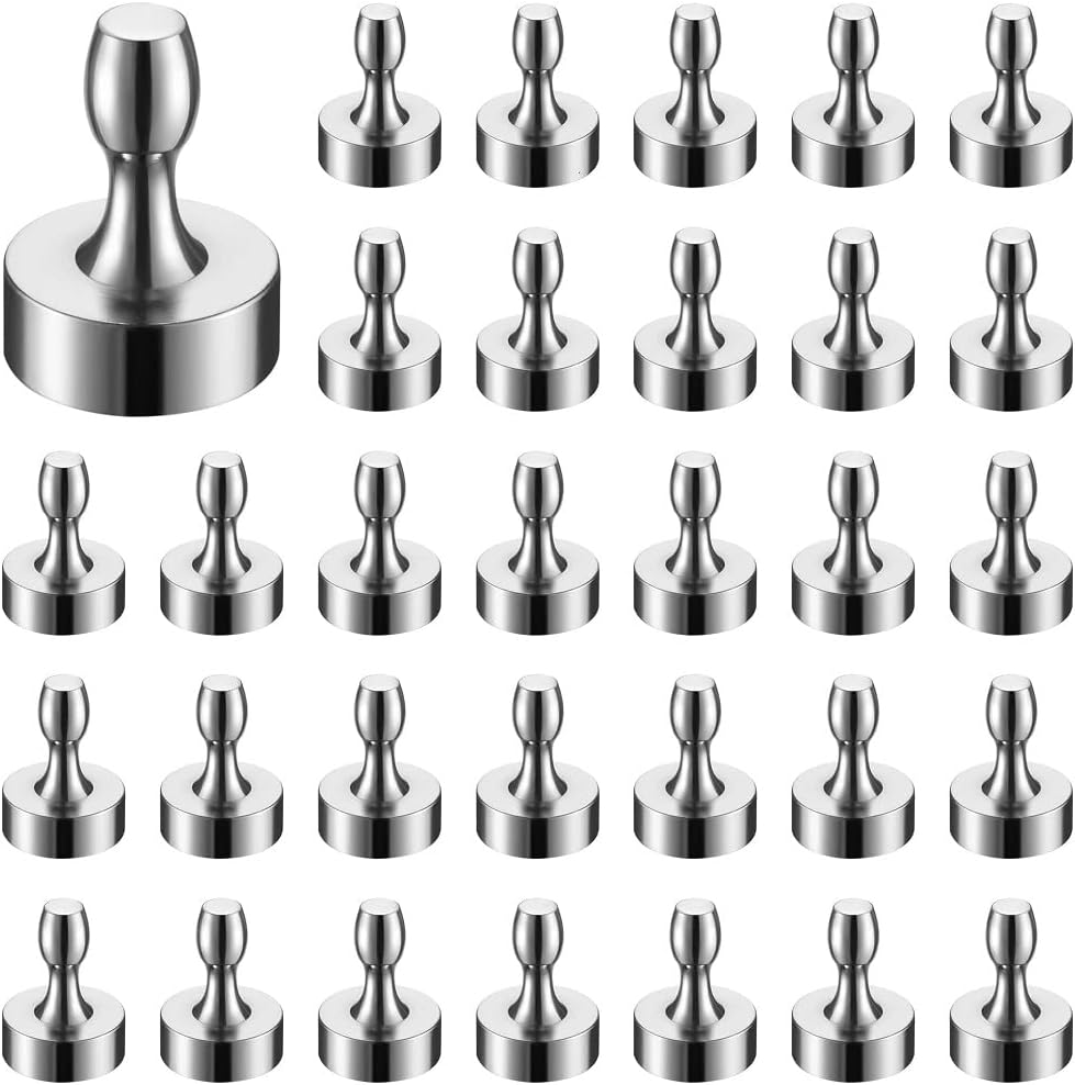 BTLIN Fridge Magnets Strong Small, Mini Magnetic Push Pins for Kitchen Refrigerator Magnetic Board Whiteboard Office 32Pack