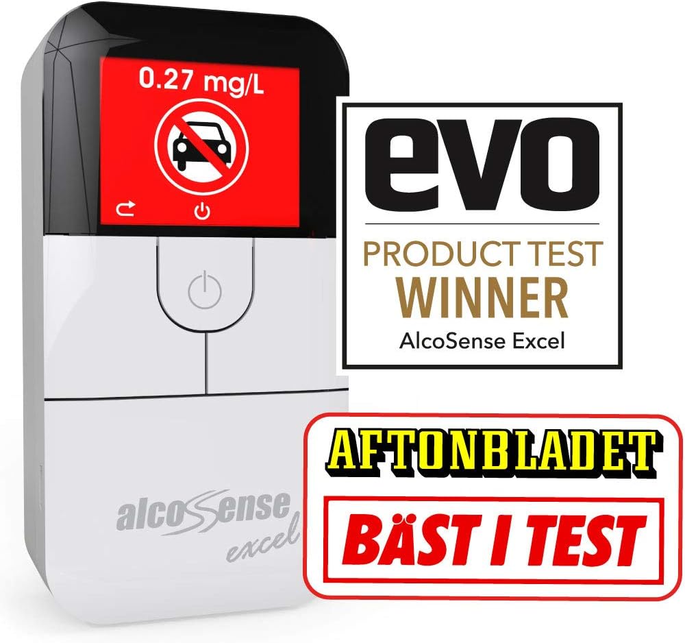 AlcoSense Excel Breathalyser | Police Derived Fuel Cell Alcohol Sensor | Auto Express “Best Buy” & Evo Magazine Breathalyzer Test Winner | CE Approved Alcohol Tester | Precision Designed in the UK