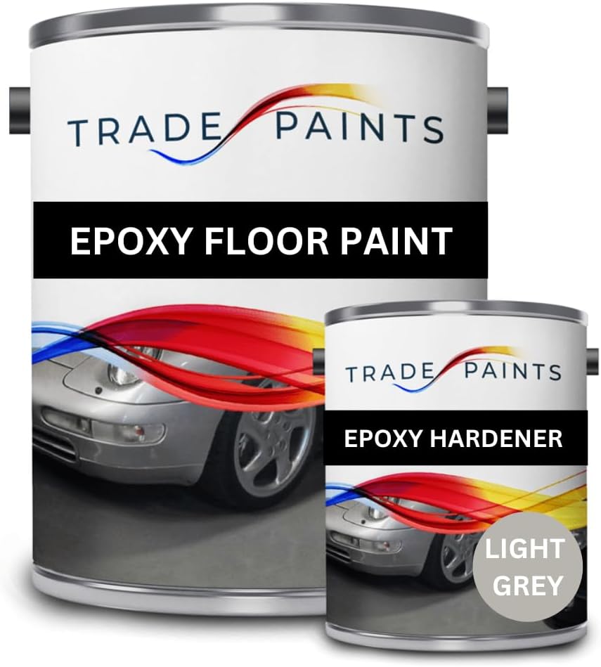 2 Pack Epoxy Garage Floor Paint - 5 Litres (Light Grey BS00A05)