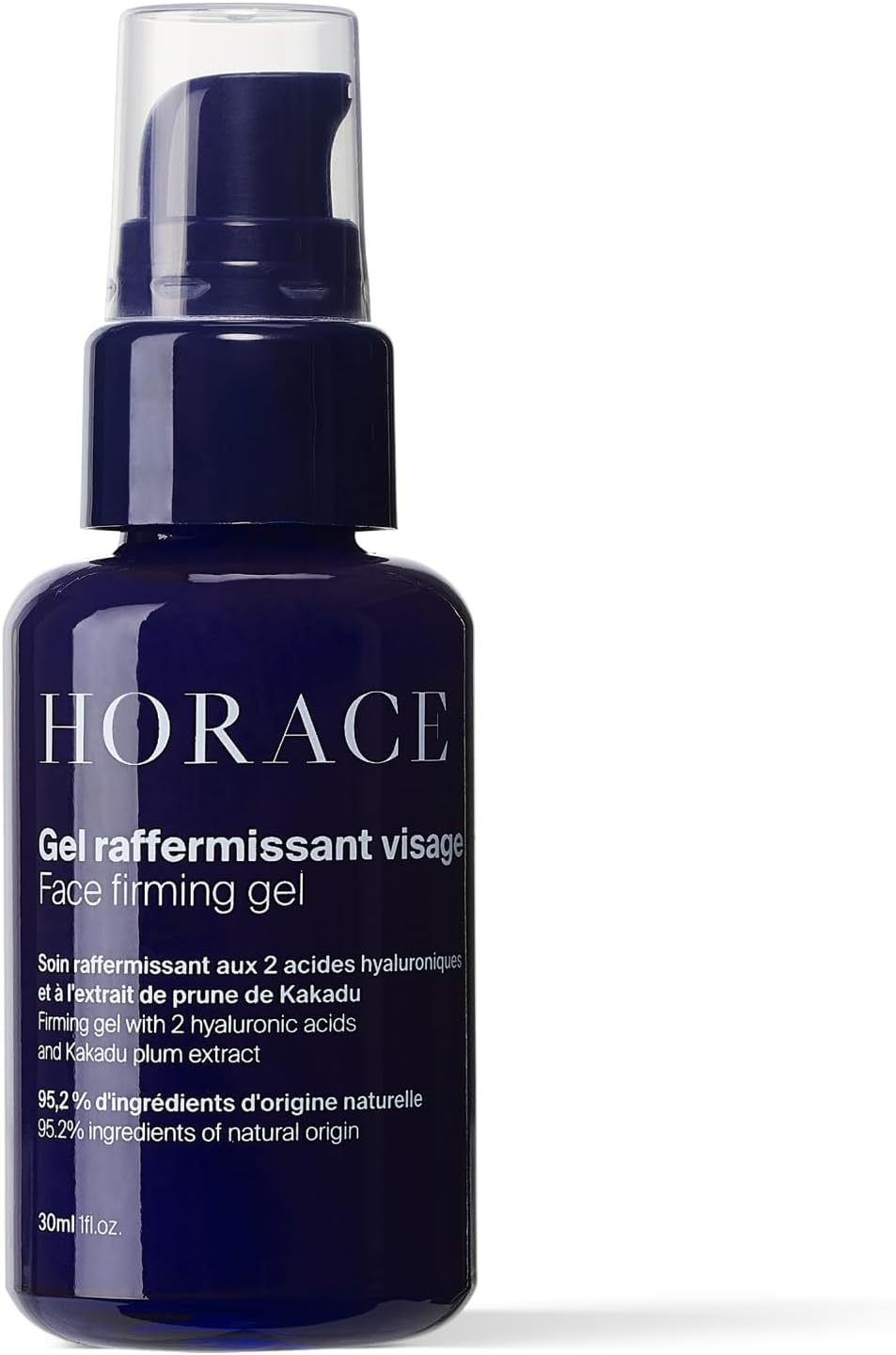 HORACE Face Firming Gel for Men – Lightweight Anti-Aging Gel Reduces Fine Lines & Wrinkles – 95% Organic & Natural Ingredients – No Silicones or Mineral Oils – For All Skin Types – Amber Scent – 30 ml